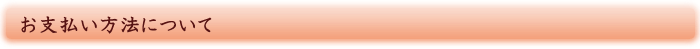 お支払い方法について